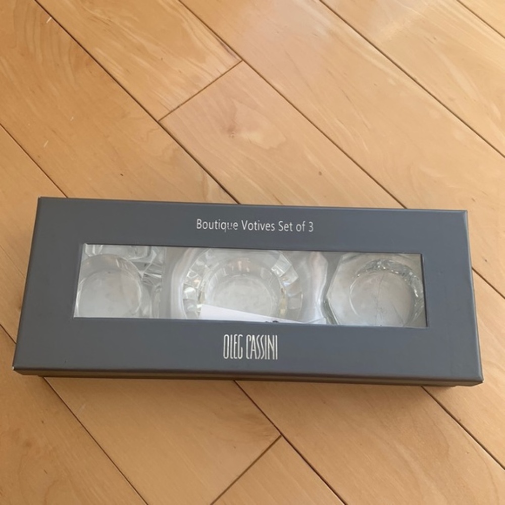 BNIB Oleg Cassini Crystal Candle Holders